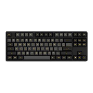 Teclado Mecanico Gamer Akko 5087 QMK, RGB, Preto e Dourado, Switch Crystal, AKKO-5087QMK-DOURADO