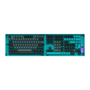 Conjunto de Teclas Akko ASA Profile, PBT Double Shot, Black e  Cyan, AKKO-KEYCAP-BC