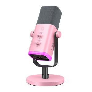 Microfone Dinamico Fifine AM8, RGB, USB/XLR, Rosa, AM8-PNK