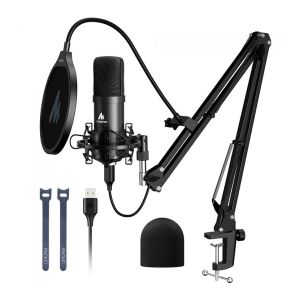 Kit de Microfone Para Podcast Maono AU-A04, USB, Preto, AU-A04
