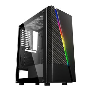 Gabinete Gamer BlueCase Frost Storm BG-018, RGB, Lateral de Vidro, Preto, BG-018BBX