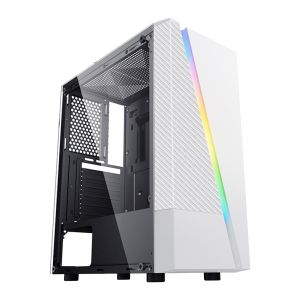 Gabinete Gamer BlueCase Frost Storm BG-018, RGB, Lateral de Vidro, Branco, BG-018WBX