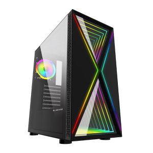 Gabinete Gamer Bluecase Pulse BG-034, RGB, Mid-Tower, Lateral de Vidro, Preto, BG-034BX