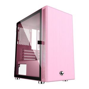 Gabinete Gamer Bluecase Skygate BG-048, Mid-Tower, Lateral de Vidro, Rosa, BG-048PKBX