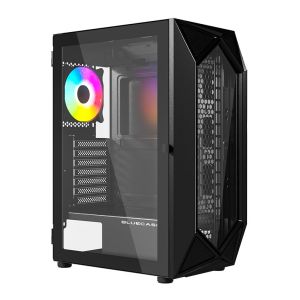 Gabinete Gamer Bluecase Obsidian BG-049, RGB, Mid-Tower, Lateral de Vidro, Com 1 Fan, Preto, BG-049BX