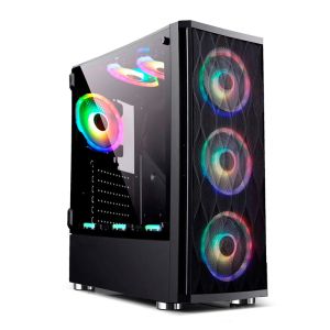 Gabinete Gamer BlueCase BG-025 Lateral Vidro Temp Preto, BG025GCASE