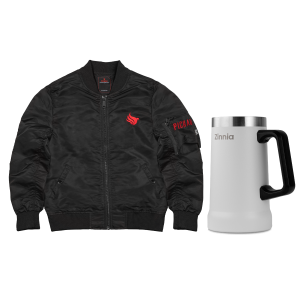 Kit Jaqueta Bomber Pichau, M + Caneca Térmica Zinnia, Branco