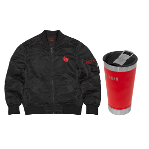 Kit Jaqueta Bomber Pichau, GG + Copo Térmico Pichau, Vermelho