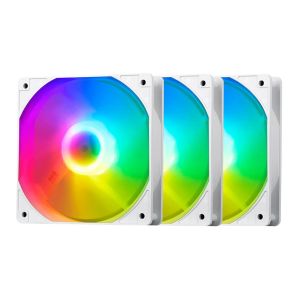 Kit Ventoinhas Aigo Darkflash C7, Rainbow, 3x120mm, Branco, C7-RBW-3WH