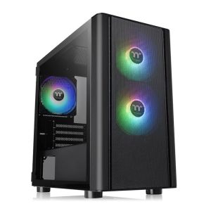 Gabinete Thermaltake V150 TG Mesh, ARGB, Mini-Tower, Lateral Vidro, Com 3 Fans, Preto, CA-1R1-00S1WN-02
