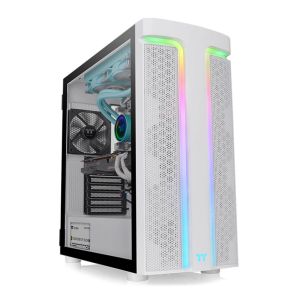 Gabinete Gamer Thermaltake H590 TG, ARGB, Mid-Tower, Lateral de Vidro, Com 1 Fan, Branco, CA-1X4-00M6WN-00