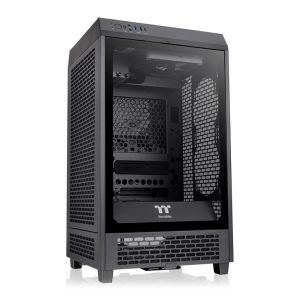 Gabinete Gamer Thermaltake The Tower 200, Mini-Tower, Lateral de Vidro, Com 2 Fans, Preto, CA-1X9-00S1WN-00