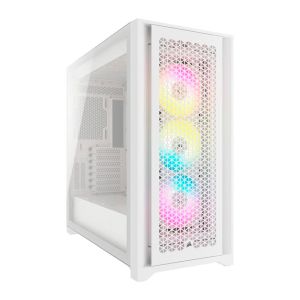Gabinete Gamer Corsair 4000D Airflow RGB, Mid-Tower, Lateral de Vidro, Com 3 Fans, Branco, CC-9011241-WW