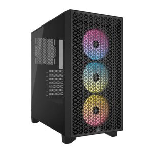 Gabinete Gamer Corsair 3000D Airflow, RGB, Mid-Tower, Lateral de Vidro, Com 3 Fans, Preto, CC-9011255-WW