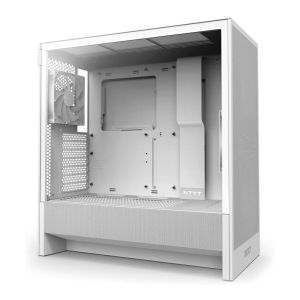 Gabinete Gamer NZXT H5 Flow, Mid-Tower, Lateral de Vidro, Com 2 Fans, Branco, CC-H52FW-01