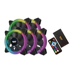 Kit Ventoinhas Aigo DarkFlash CF11 Pro 5in1, ARGB, 5x120mm, Com
