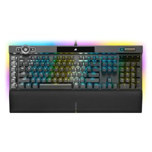 Teclado Mecanico Gamer Corsair K100 RGB, US, Switch Cherry MX Speed, Preto, CH-912A014-NA