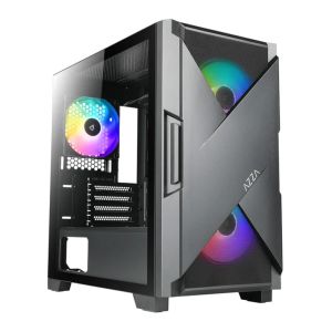 Gabinete Gamer AZZA Xander, Lateral de Vidro, Com 3 Fans, Preto, CSAZ-150
