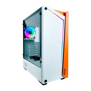 Gabinete Gamer AZZA Apollo 430DF Lateral de Vidro LED RGB Branco, CSAZ-430W-DF2