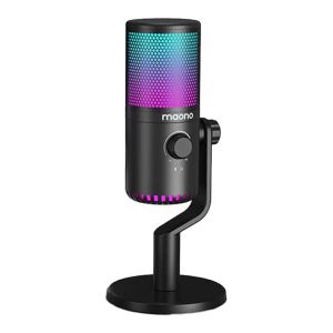 Microfone Gamer Maono DM30 RGB, USB, Preto, DM30RGB-BLK