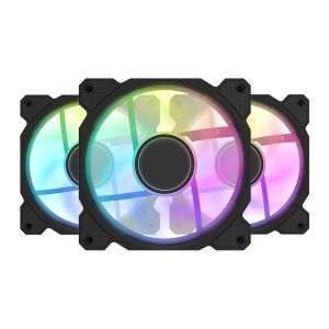 Kit Ventoinhas Aigo Darkflash DR08, ARGB, 3x120mm, Preto, DR08-ARGB-3BK
