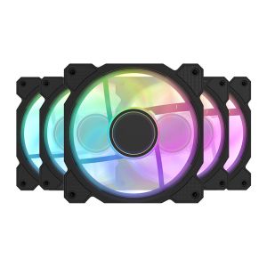 Kit Ventoinhas Aigo Darkflash DR08, ARGB, 5x120mm, Preto, DR08-ARGB-5BK