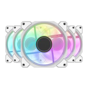 Kit Ventoinhas Aigo Darkflash DR08, ARGB, 5x120mm, Branco, DR08-ARGB-5WH