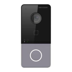 Video Porteiro IP Hikvision, 2MP, HD, Preto e Cinza, DS-KV6113-WPE1