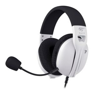 Headset Gamer Havit Fuxi- H5D, Drivers 50mm, Branco e Preto, HVGMH-FUXI-H5D-WB