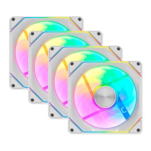 Kit Ventoinhas Magnéticas Aigo Darkflash Gauss G24, ARGB, 4x120mm, Branco, GAUSS24-ARGB-4WH 