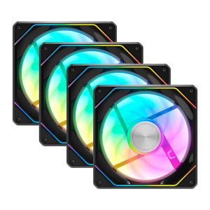 Kit Ventoinhas Magnéticas Aigo Darkflash Gauss G24, ARGB, 4x120mm, Preto, GAUSS24-ARGB-4BK 