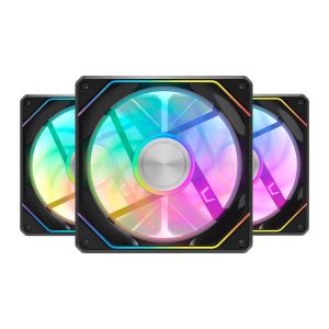 Kit Ventoinhas Aigo Darkflash Gauss G24, ARGB, 3x120mm, Preto, GAUSS24-ARGB-3BK