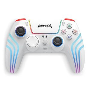 Controle Marvo Monka GT-96, RGB, Wireless, Branco, GT-96