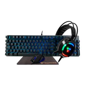 Combo Gamer 4 in 1 Gamdias Hermes E1B, RGB, Preto, HERMES-E1B-4-IN-1-COMBO