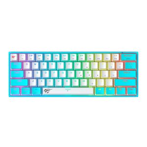 Teclado Mecanico Havit KB877L, RGB, USB, Switch Content Red, Branco e Azul, HV-KB877L-WB