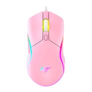 Mouse Gamer Havit MS1029, RGB, 8000DPI, 7 Botoes, Rosa, HVMS-MS1029-PK