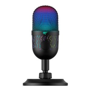 Microfone Havit Gamenote GK52, RGB, USB, Preto, HVGK-GK52-BK