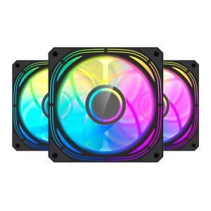 Kit Ventoinhas Aigo Darkflash Infinity 24T, ARGB, 3x120mm, Preto, INF24T-ARGB-3BK