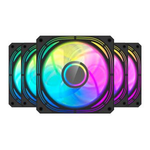 Kit Ventoinhas Aigo Darkflash Infinity 24T, ARGB, 5x120mm, Preto, INF24T-ARGB-5BK