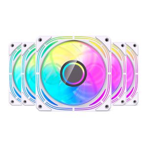 Kit Ventoinhas Aigo Darkflash Infinity 24T, ARGB, 5x120mm, Branco, INF24T-ARGB-5WH