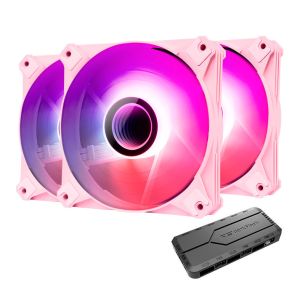 Kit Ventoinhas Aigo DarkFlash Infinity 8, A-RGB, 3x120mm, Rosa