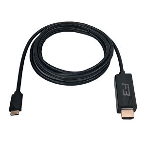 Cabo Adaptador F3 Tipo-C Para HDMI 4K, 1.8M, Preto, JC-TYC-HM1.8P
