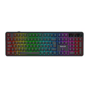 Teclado Membrana Gamer Redragon Crescent 75 Pro, RGB, 75%, Tri-Mode, Preto, K524RGB-PRO Teclado Membrana Gamer Redragon Crescent 75 Pro, RGB, 75%, Tri-Mode, Preto, K524RGB-PRO