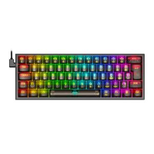 Teclado Mecanico Gamer Redragon Fizz, RGB, Switch Crystal, Transparente, K617CTB-RGB