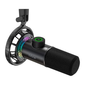 Microfone Dinamico Fifine K658, RGB, USB, Preto, K658-BLK