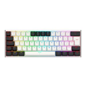 Teclado Magnetico Gamer Redragon Fidd, RGB, Switch Pink, Branco e Preto, K683BW-RGB-PT