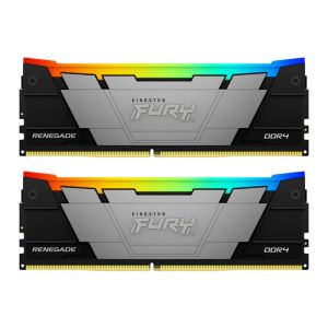 Memoria Kingston Fury Renegade, RGB, 16GB (2x8GB), DDR4, 4000MHz, C19, Preto e Cinza, KF440C19RB2AK2-16