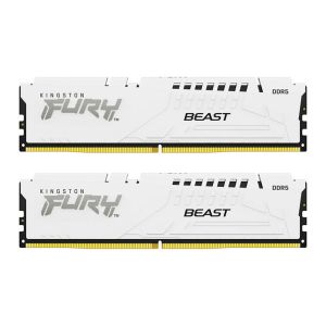 Memoria Kingston Fury Beast, 32GB (2x16GB), DDR5, 6000MHz, C30, Branco, KF560C30BWEK2-32