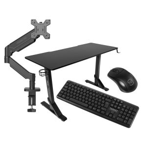 Kit Suporte Articulado Zinnia Nimbo 110 + Mesa Gamer Mancer Runic + Teclado e Mouse Office TGT GR100 V3 KIT-NIMBO110-RUNIC-TGTGR100