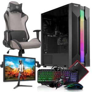 PC Gamer Completo Mancer, AMD Ryzen 5 4600G, 16GB DDR4, SSD 480GB + Monitor  21 + Cadeira Gamer